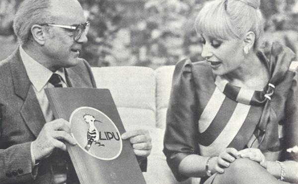 Mario Pastore con Raffaella Carrà